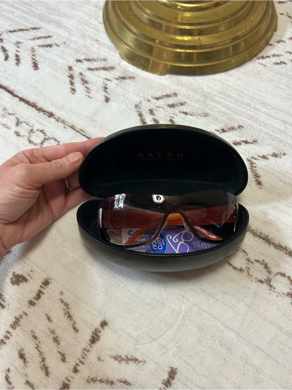 Ralph Lauren RA4009 Shield Sunglasses Brown Gradient w/ Case Quiet Luxury - Picture 13 of 14
